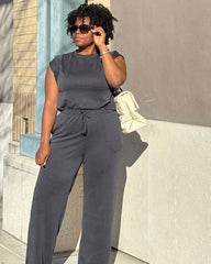 The Luxe Modal Round Neck Short Sleeve Top | Charcoal