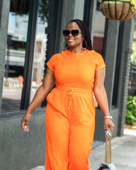 The Haute Auntie Two Piece Ribbed Set | Orange