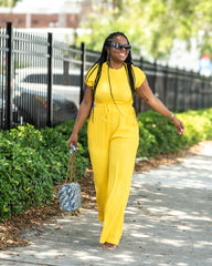 The Haute Auntie Two Piece Ribbed Set | Yellow