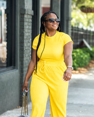 The Haute Auntie Two Piece Ribbed Set | Yellow