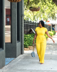 The Haute Auntie Two Piece Ribbed Set | Yellow