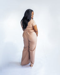 The Ribbed Two Piece Pant Set | Mocha