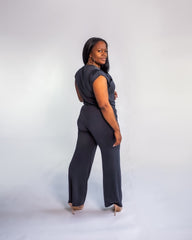 The Luxe Modal Wide Legged Cinched Waist Modal Pants | Charcoal