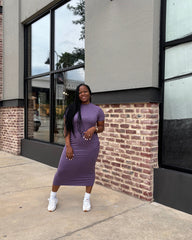 A Simple Midi T-Shirt Dress 2.0 | Purple