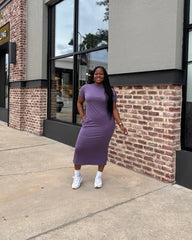 A Simple Midi T-Shirt Dress 2.0 | Purple