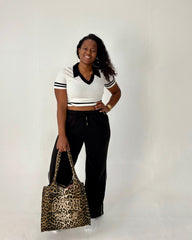 Sweats Keeping Me Chic-Black