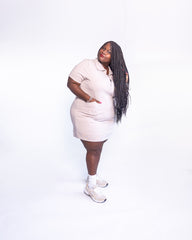 Sporty Chic Curve Dress | Light Taupe