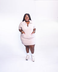 Sporty Chic Curve Dress | Light Taupe