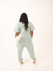 She's So Chic Short Sleeve Harem Jumpsuit | Light Green