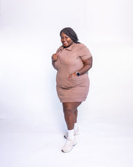 Sporty Chic Curve Dress | Smoky Brown