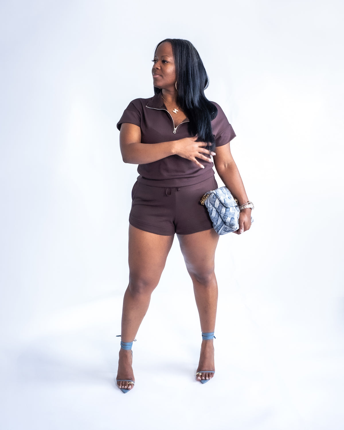 The Perfect Short Sweatsuit Set | Chocolate
