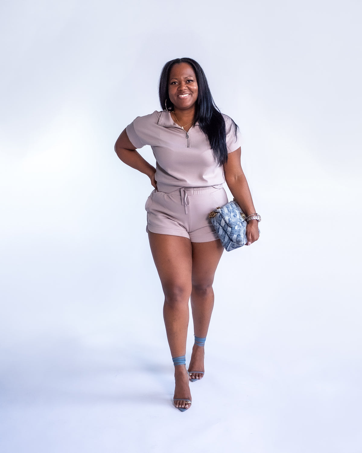 The Perfect Short Sweatsuit Set | Taupe