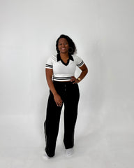 Sweats Keeping Me Chic-Black